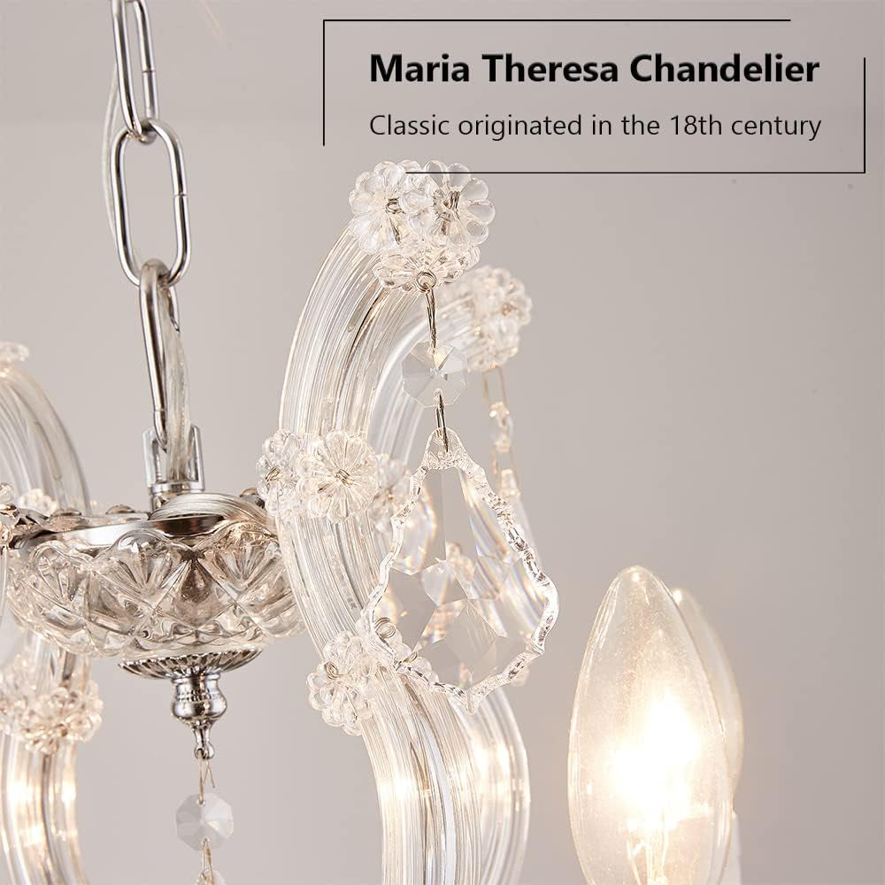 Modern Crystal Chandeliers for Dining Room - Small Crystals Chandelier Lights for Girls Bedroom, Dining Room, Hallway, Kitchen Island, Bathroom, Closet