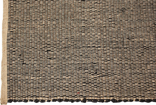 Jute and Rust Cotton Runner Rug – 2X5 Ft Handwoven Reversible Rug – Boho Farmhouse Hallway or Entryway Accent – Rustic Country Decor in Black and Natural Jute