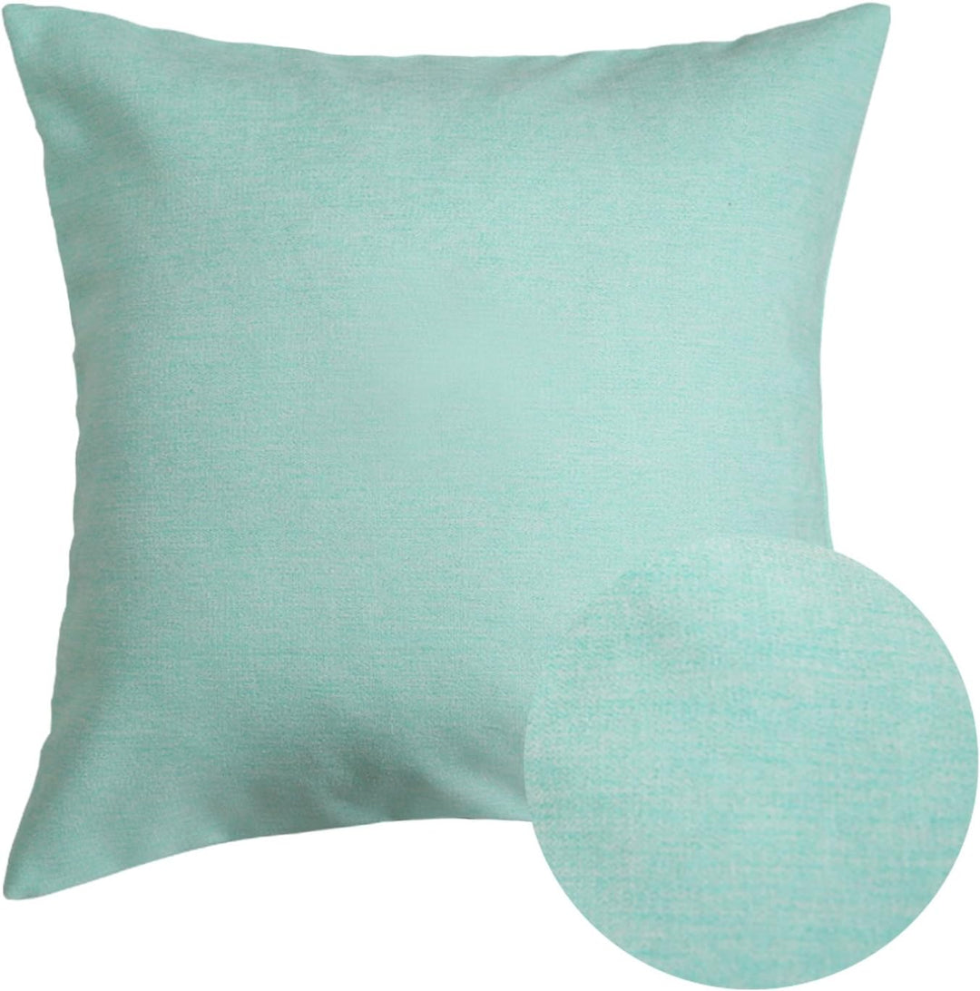 Super Soft Pillow Covers Melange Fabric Pillow Cushion Cover Throw Pillow Case with Hidden Zipper Pillow Sham Pillowcase for Chair 18 X 18 Inch Baby Blue 1 Piece (Case Only, No Insert)