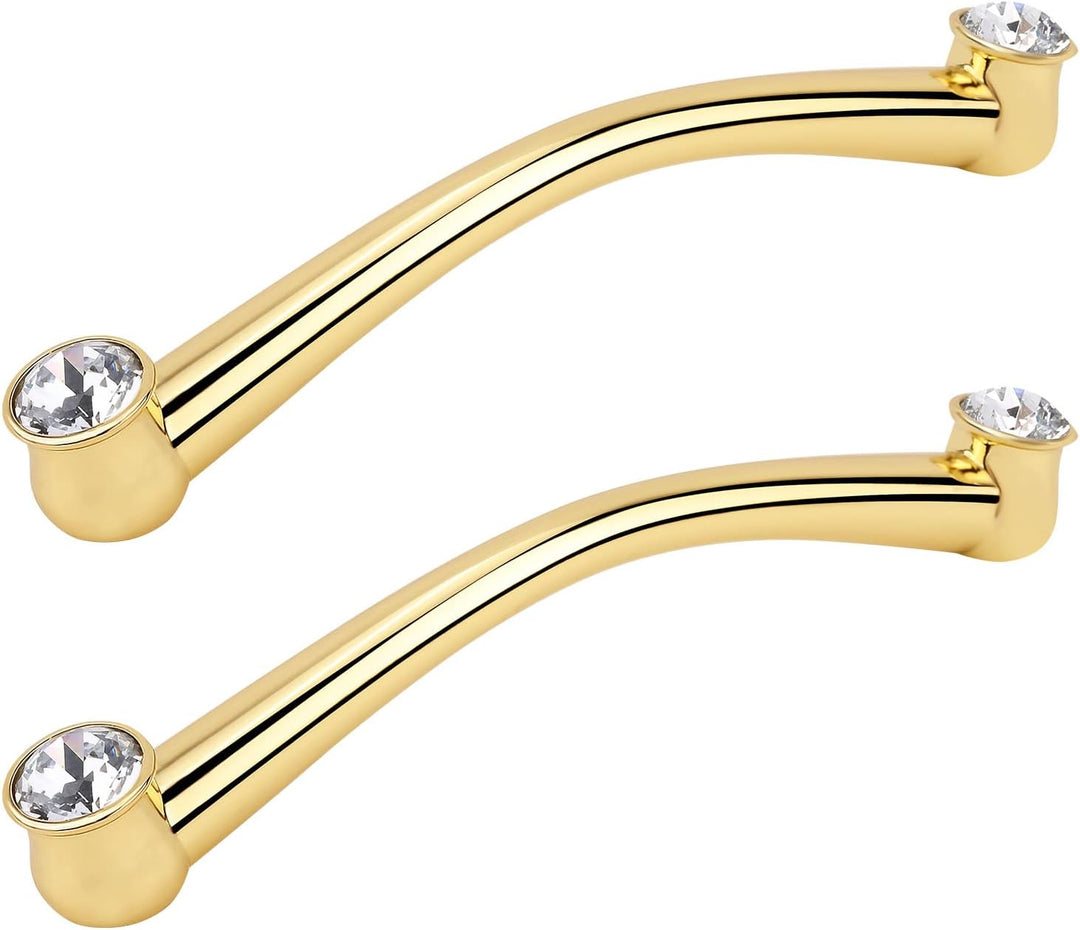 6 Pack Hole Center 7-1/2 Inch Kitchen Cupboard Handles Cabinet Pulls Brushed Brass Zinc Alloy Bar Cabinet Door Dresser Drawer Door Pulls