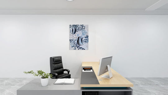 Fish Canvas Wall Art with Textured - Abstract Coastal Paintings - Modern Sea Life Pictures - Nautical Artwork for Living Room Bedroom Bathroom Decor