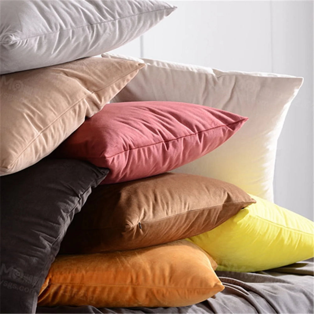 18''X18'' Pillowcase Cushion Cover Square Solid Color Cotton Canvas Throw Pillow Case Home Decor (Pillow Is Not Included)