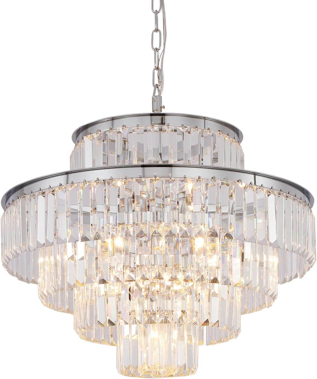Modern Crystal Chandelier Ceiling Lights Luxury Chandeliers Hanging Raindrop Pendant Light Fixture for Dining Rooms Bedroom Entryway 13-Lights
