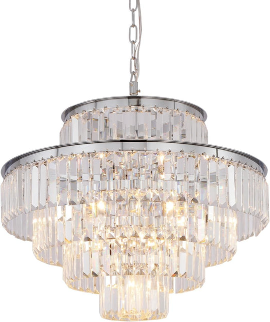 Modern Crystal Chandelier Ceiling Lights Luxury Chandeliers Hanging Raindrop Pendant Light Fixture for Dining Rooms Bedroom Entryway 13-Lights