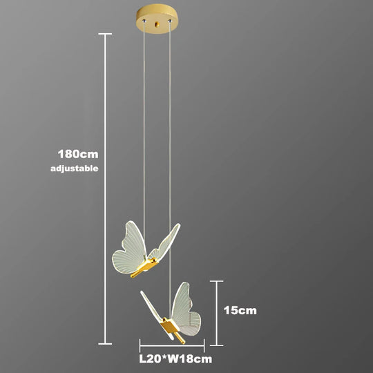 Panoch Acrylic Butterfly Chandelier Lamparas Colgantes Para Techo Lustres Quarto Room Decor Pendant Lights Suspension Luminaire