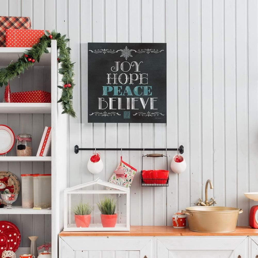 Canvas Art Prints for Home Decor Joy Hope Peace Believe Christmas Inspirational Tree Wall Hanging Artowrk for Living Room Home Kitchen Wall Decorations - 24"X24" LT05