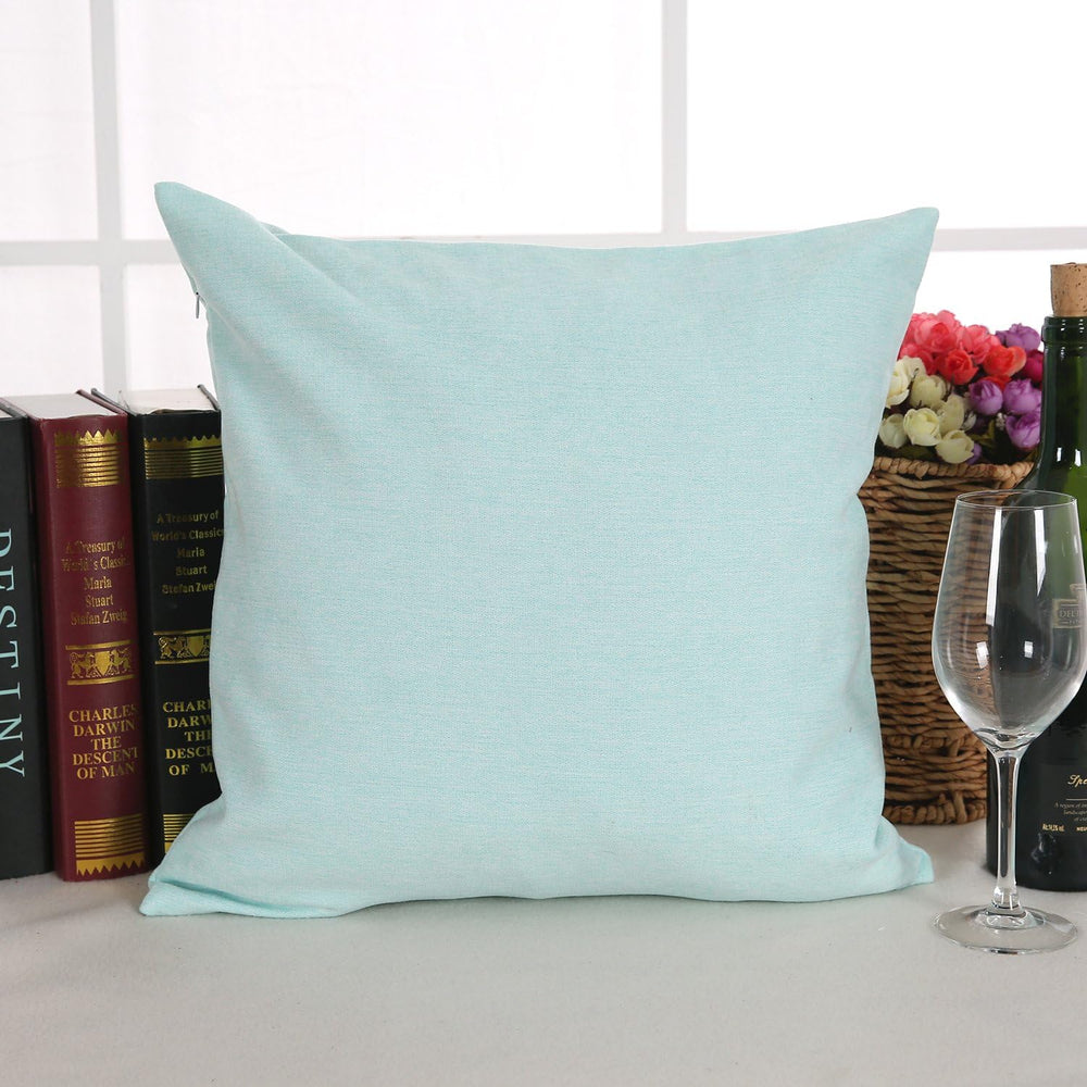 Super Soft Pillow Covers Melange Fabric Pillow Cushion Cover Throw Pillow Case with Hidden Zipper Pillow Sham Pillowcase for Chair 18 X 18 Inch Baby Blue 1 Piece (Case Only, No Insert)