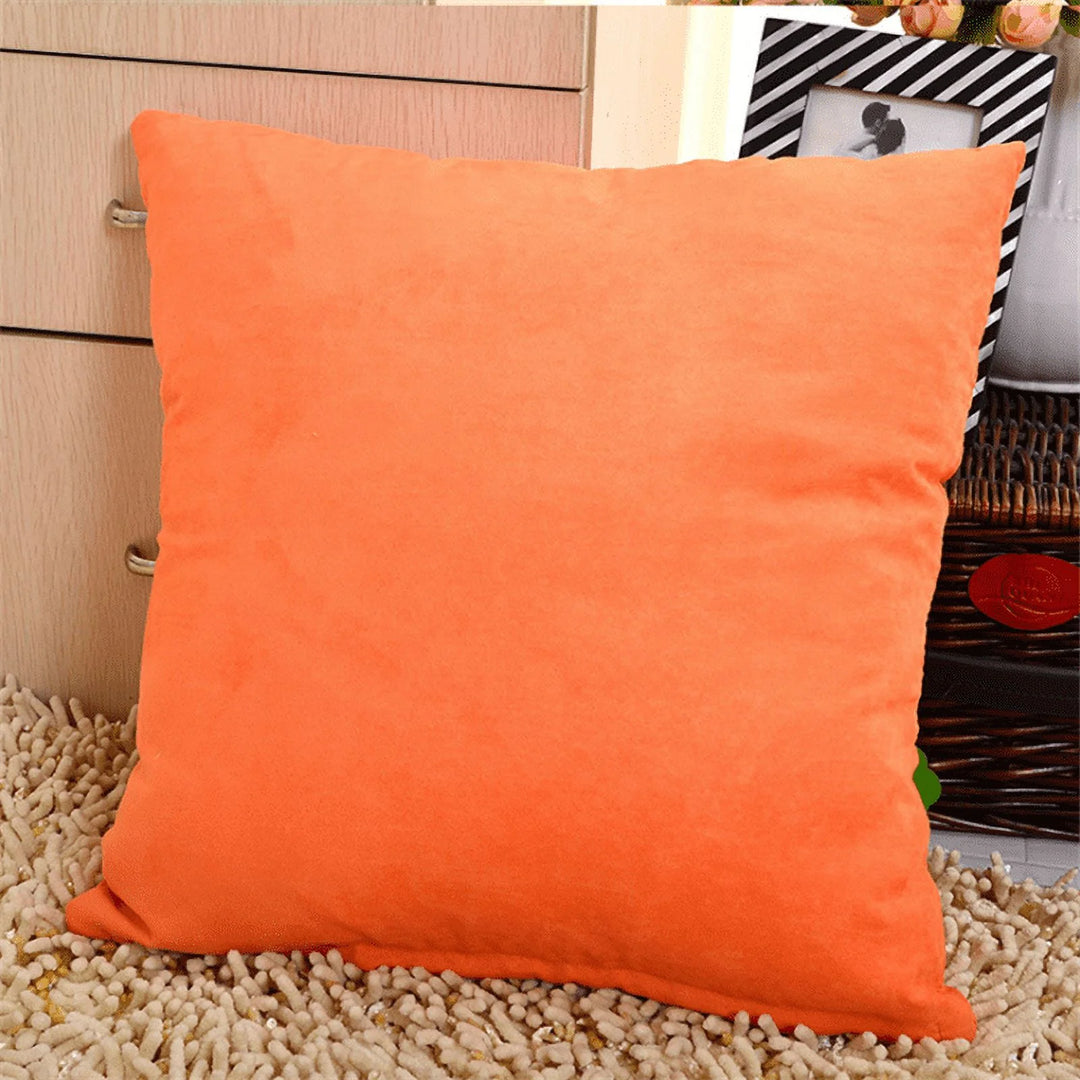 18''X18'' Pillowcase Cushion Cover Square Solid Color Cotton Canvas Throw Pillow Case Home Decor (Pillow Is Not Included)
