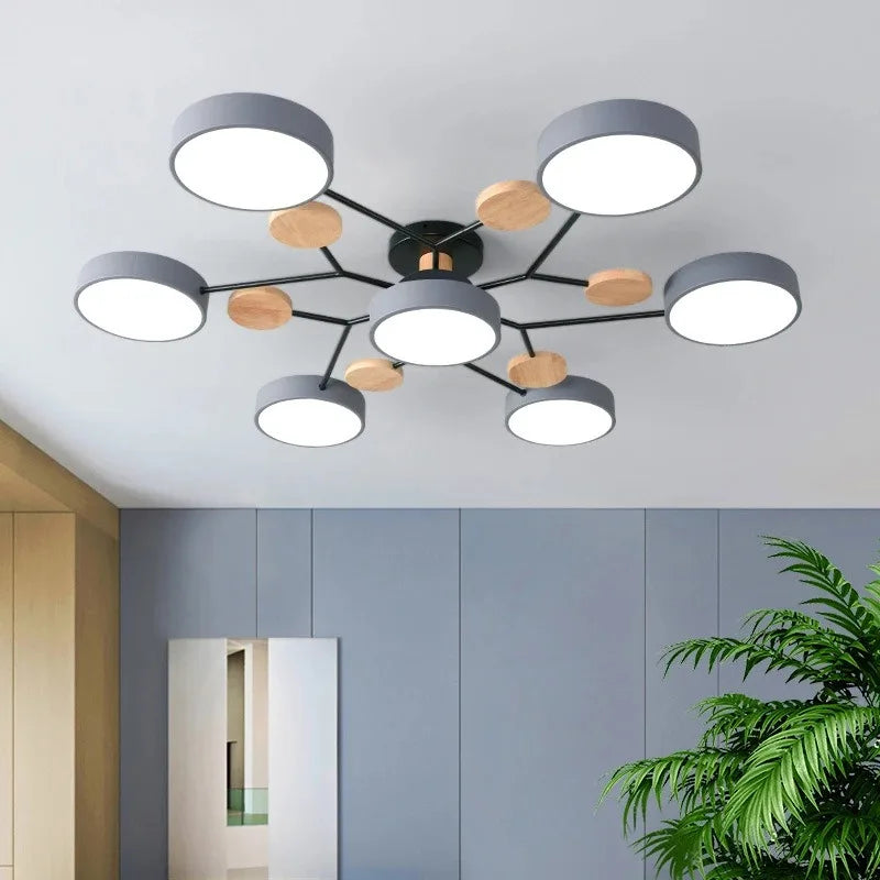 Modern Ceiling Lamp Chandelier Lights Macaron Color LED Hanging Lamps for Ceiling Lamps for Room Kitchen Living Room
